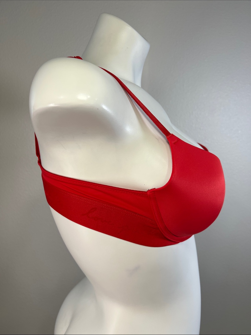 PINK Victoria's Secret Smooth Red Wear Everywhere Push-up Underwire Bra 34B - Picture 2 of 9